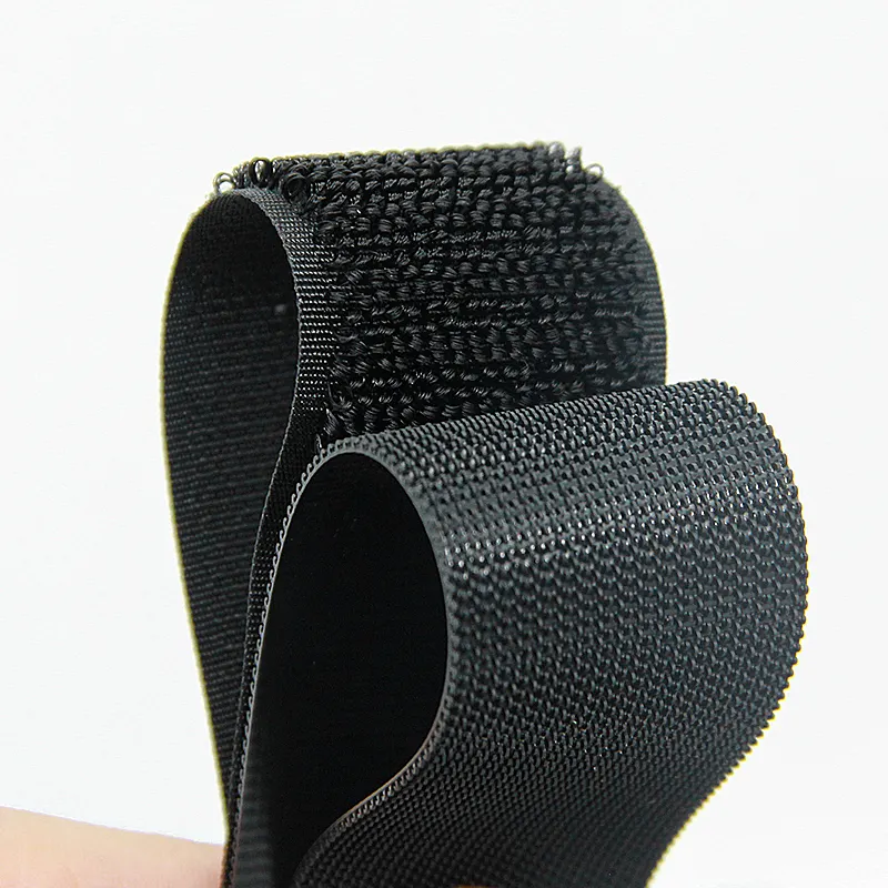 20mm 50mm Nylon Injection Hook And Loop Tape sewing on clothes Self Sticky Adhesive Interlocking Velcroes Black Or White Color