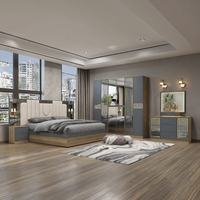 Prix Économique Luxe Turc MDF Chambre Meubles Ensemble Rangement Laque Finition Design Moderne Hôtel Appartement Queen/Full/King Haut de Gamme