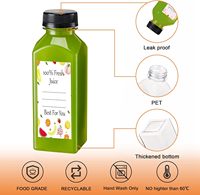 Nouveautés 250 ml 300 ml 350 ml 500 ml Bouteilles d'emballage de jus en plastique jetables vides avec bouchon