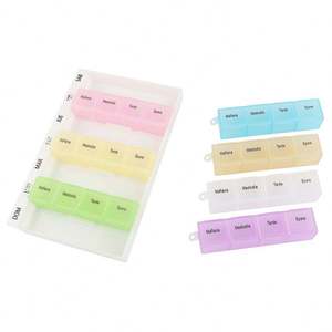 Colorful Custom Logo Pill Box Portable 28 Grid Weekly Plastic Pill Storage Cases