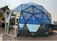 Dôme géodésique transparent pour le glamping en plein air, tente igloo écologique, maison dôme modulaire préfabriquée pour les loisirs en famille