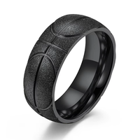 Bague Éternité Unisexe en Acier Inoxydable Plaqué Or avec Gravure Motif Basketball, Idéale pour Mariage, Fête ou Anniversaire