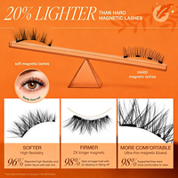 Cils magnétiques souples en gros avec applicateur, cils artificiels à bande complète personnalisés OEM, cils magnétiques naturels, marque privée