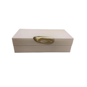 Caja decorativa <span class=keywords><strong>de</strong></span> cuero creativa <span class=keywords><strong>de</strong></span> diseño moderno MODELO <span class=keywords><strong>DE</strong></span> ALUMINIO casa ventas Oficina gabinete ornamento decoraciones suaves al por mayor - Product Image 3