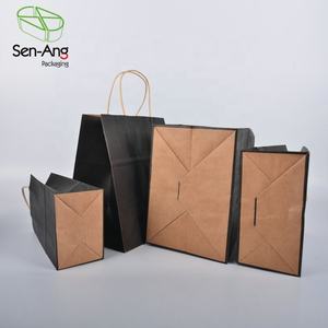 SenAng03 Venta de Bolsas de Papel Ecológicas Grandes con Asas, Logotipo Personalizado, Diseño de Corazón, Kraft - Product Image 2