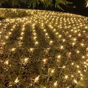מכירה לוהטת גן נטו אור רשת חיצוני מחרוזת אור נצנץ אור 3m x 2m 192LED 8 מצב עבור עץ לעטוף דשא בחצר האחורית חג המולד