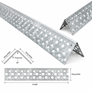 Perfil de Esquina Perforado Galvanizado Personalizado de Fábrica, Protector de Ángulo Metálico con Orificios Redondos Pequeños <span class=keywords><strong>para</strong></span> Refuerzo de Paneles de Yeso - Product Image 4