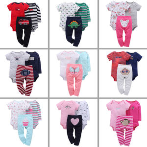 Conjuntos de Ropa para Bebé con Lindos Estampados, Venta al por Mayor, Ropa Casual para Recién Nacido, 3 Piezas, Mameluco para Bebé - Product Image 2