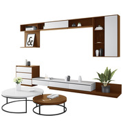 Ensemble de meubles de salon modernes et simples pour la maison, design en bois, meuble TV, ensemble combiné, table basse