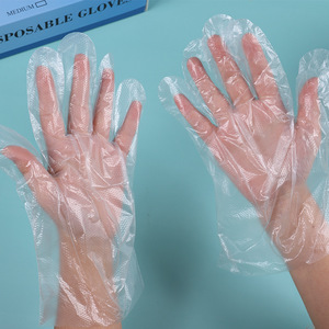 Gants jetables transparents en PE, taille moyenne, résistants à l'eau, pour usage domestique - Product Image 1
