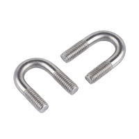 Boulons en U en acier inoxydable 304 (boulons en forme de U) avec écrous, fixation de serrage de tuyau à filetage métrique, boulons en U standard M6/M8/M10/M12/M20