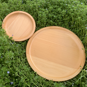 Assiettes en bois de hêtre pour collations, desserts et gâteaux - Product Image 6