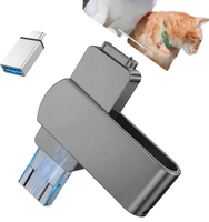 Clé USB-C 4-en-1 128 Go avec corps métallique, prise en charge USB 3.0 OTG pour Android/Smartphone/PC/Tablette/iOS (Noir, 1 an de garantie)