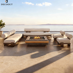 Table de canapé d'extérieur moderne en aluminium Ensemble de poufs avec design confortable pour villa et <span class=keywords><strong>jardin</strong></span> - Product Image 1