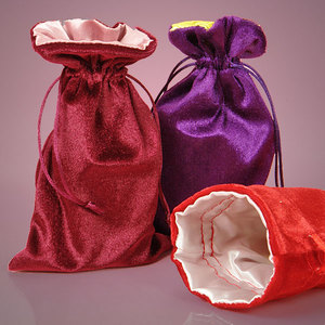 Pochette à cordon personnalisée en velours de soie noire pour bijoux, emballage cadeau, sac cosmétique et de maquillage sur mesure - Product Image 5