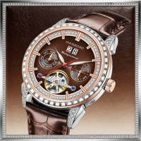 Montre multifonctionnelle King unisexe, automatique, mécanique, verre, aiguille, boîtier en acier inoxydable, 5 BAR, résistante à l'eau, tendance