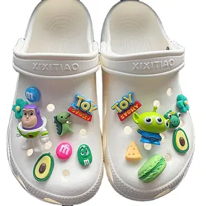 NEW 2024 Low Price Flat Sandals Shoes Charm Pvc Custom Charms For Croc Kids Shoe Decorations