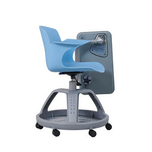 Chaise d'étudiant universitaire moderne et durable en plastique ergonomique avec tablette d'écriture pour réunions, formation et bureau à domicile - Product Image 3