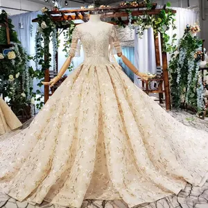 HTL772 Jancember Gaun Pengantin Seksi Gaun Pernikahan Lengan Setengah Jubah Distributor De Marie