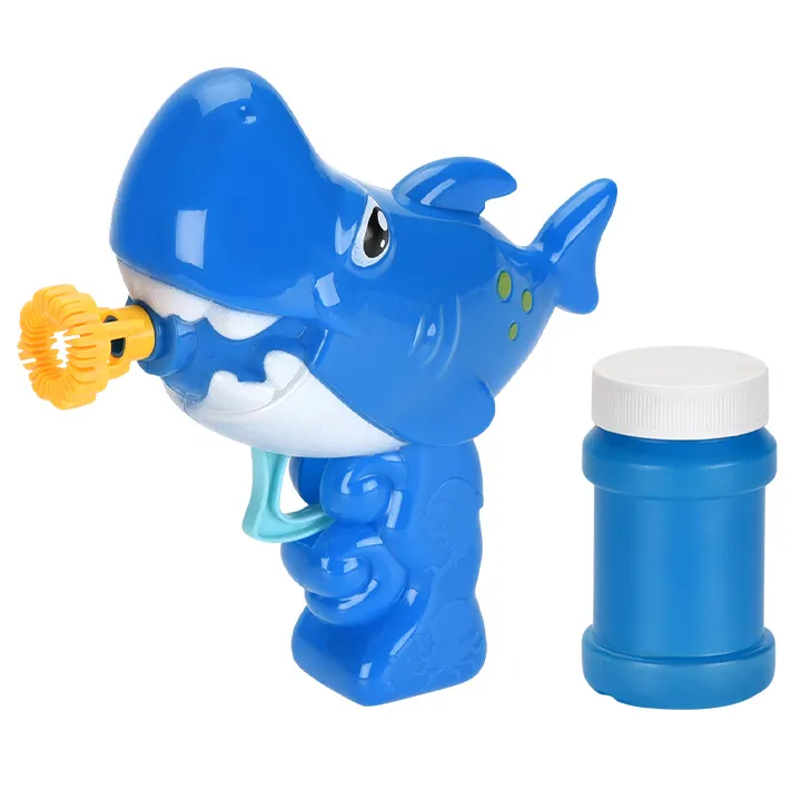 만화 상어 디자인 물고기 거품 총 Dip & Blow 수동 거품 장난감 파티 호의 장난감 거품 총 장난감 아이