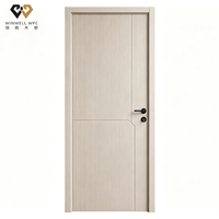 Porte creuse moderne en WPC, finition sous vide à chaud, pour chambre à coucher, sans formaldéhyde, imperméable, panneau lisse