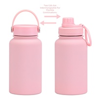 Bouteille de sport isotherme à double paroi en acier inoxydable avec logo personnalisé, antidérapante, ouverture à une main, anti-fuite, pour la salle de sport, le fitness et l'usage quotidien