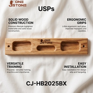ONE STONE Tragbares, Fabrikgefertigtes Graues Holz-Hangboard für Fingertraining beim Klettern - Product Image 1