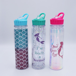 Seaygift Groothandel Custom Logo Print Clear Double Wall Citroen Fles Water Voor Outdoor Bpa Gratis Glitter <span class=keywords><strong>Plastic</strong></span> Waterfles - Product Image 4