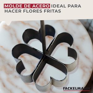 Molde para Ventana de Rosa Fackelmann <span class=keywords><strong>Manchegas</strong></span>, Mango de Madera, Acero Aleado Resistente al Calor, 9x40.5 cm, Hecho en China - Product Image 4