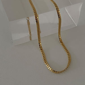 Collar de cadena de eslabones cubanos de acero inoxidable, Gargantilla fina de 3,5mm, chapada en oro de 18K, joyería minimalista - Product Image 4