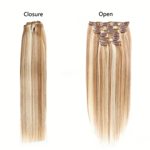 Extensions de cheveux humains vierges russes 100% Remy à clipser, invisibles, vente <span class=keywords><strong>en</strong></span> gros - Product Image 5