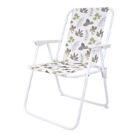 Chaise de printemps de plage haute portable de haute qualité et confortable, chaise de plage multi-motifs en tissu pliant et chaise de camping