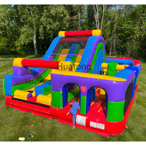 Combo <span class=keywords><strong>de</strong></span> toboggan gonflable en PVC, <span class=keywords><strong>château</strong></span> gonflable coloré, blocs <span class=keywords><strong>de</strong></span> construction, parcours d'obstacles gonflable avec toboggan pour enfants - Product Image 1