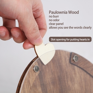 <span class=keywords><strong>Libro</strong></span> de invitados de boda: Cartel de decoración de <span class=keywords><strong>libro</strong></span> de invitados de madera rústica con corazones y soporte de 88 piezas, caja de almacenamiento para recepciones de boda - Product Image 2