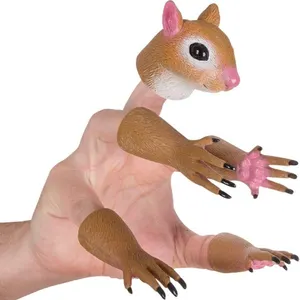 S111 brinquedos de dedo de animal squirrel, fantoche de mão, novidade, animal minúsculo, boneca prática, adereços de brinquedo, novidade, brinquedos, adereços de boneca de dedo