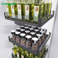 Nouveaux produits d'accessoires de cuisine : Organisateur de placard coulissant, étagère de rangement intelligente et élégante pour garde-manger, unité de garde-manger haute intelligente avec panier