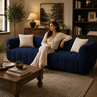 Sofá Seccional Modular de Terciopelo Acanalado Grueso Americano con Rayas, Conjunto de Sofás para Sala de Estar con Tela de Compresión