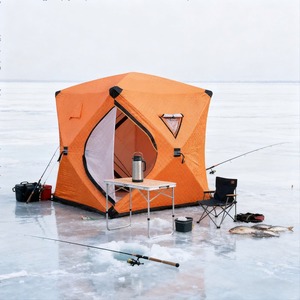 Abri <span class=keywords><strong>de</strong></span> pêche sur glace coupe-vent à poteau <span class=keywords><strong>de</strong></span> 9,5 mm, <span class=keywords><strong>tente</strong></span> instantanée pop-up imperméable à 3 couches isolées et chaudes, taille 150/180/210 cm - Product Image 3