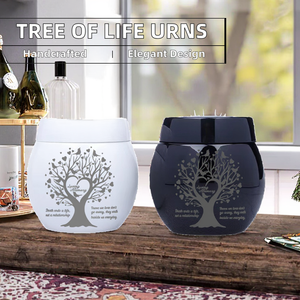 Pequeñas Urnas de Aleación de Aluminio para Cenizas Humanas - Urnas de Cremación para Entierro Funerario, Recuerdo Árbol de la Vida - Product Image 2