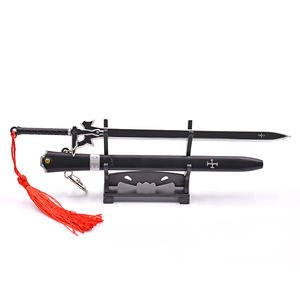 Porte-clés épée de jouet anime en alliage de zinc, modèle Elucidator 23 cm, avec fourreau escamotable, inspiré du <span class=keywords><strong>jeu</strong></span> <span class=keywords><strong>SAO</strong></span> - Nouveauté ! - Product Image 2