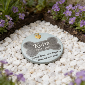 Targa Commemorativa per Animali Domestici a Forma di Osso Personalizzata, Ricordo in Resina Azzurra con Design Osseo Nero, Regalo Artigianale di Condoglianze per Amanti degli Animali - Product Image 2