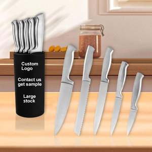 Juego de Cuchillos de Cocina Económico de 5 Piezas, Acero Inoxidable, Juego de Cuchillos Combinados para Pan, Carne, Verduras y Frutas - Product Image 1