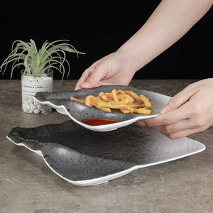 Irregular <b>Melamine</b> Dish <b>Plate</b> Solid Color Creative Snack <b>Plate</b> For Party Hotel Use - Product Image 2
