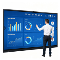 Écran plat interactif 4K de 75 pouces, double système, écran tactile, projection sans fil, tableau de conférence de bureau