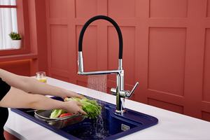 <span class=keywords><strong>Robinet</strong></span> de cuisine moderne en laiton à poignée unique, à montage <span class=keywords><strong>sur</strong></span> pont, avec douchette extractible, en matériau de qualité alimentaire, eau chaude et froide, avec <span class=keywords><strong>tuyau</strong></span> de raccordement - Product Image 6