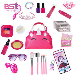 Bolso de moda para niños, bonito bolso rosa para teléfono móvil, lápices labiales cosméticos, monedero de juguete para jugar de <span class=keywords><strong>princesa</strong></span>, maquillaje para niñas pequeñas - Product Image 1
