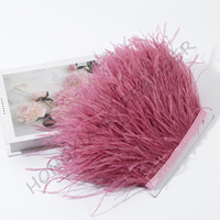 Vente en gros de dentelle en plumes d'autruche teintées de 10 à 15 cm, 1 à 4 couches, pour accessoires faits main DIY