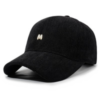 Gorra de Béisbol de Pana Estilo Otoño Invierno 2025, Unisex, Simple y Lujosa, con Logotipo de Letras, para Deportes al Aire Libre, Casual, Ajustable