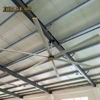 Ventilateur de plafond industriel en alliage d'aluminium à 6 pales, 18 pieds (5,5 m), 1,2 kW, ventilateur HVLS à aimant permanent, grand débit d'air pour centre logistique