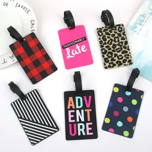 Travel Accessories Custom Logo Rubber Pvc Luggage Rubber Tags Business Card Holder With Name Tag Strap Suitcase Luggage Tags